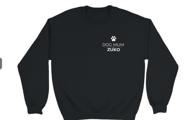 Dog Mum Gift | Personalised Dog Mum Crewneck Sweatshirt | Custom Dog Breed Name Gift