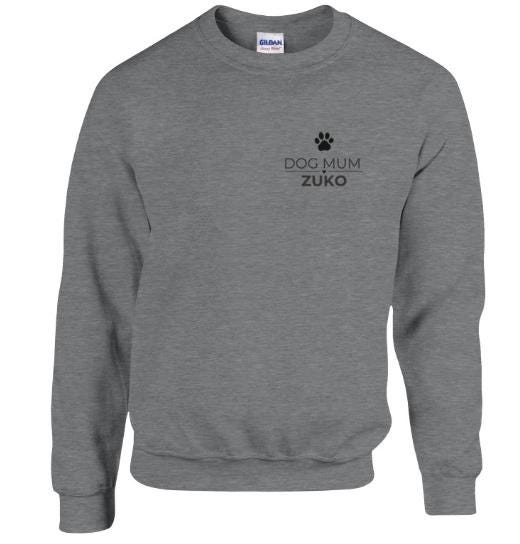 Dog Mum Gift | Personalised Dog Mum Crewneck Sweatshirt | Custom Dog Breed Name Gift