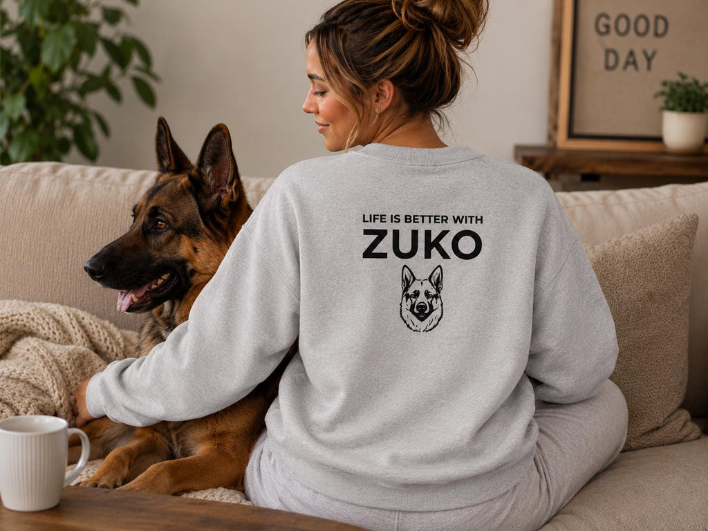 Dog Mum Gift | Personalised Dog Mum Crewneck Sweatshirt | Custom Dog Breed Name Gift
