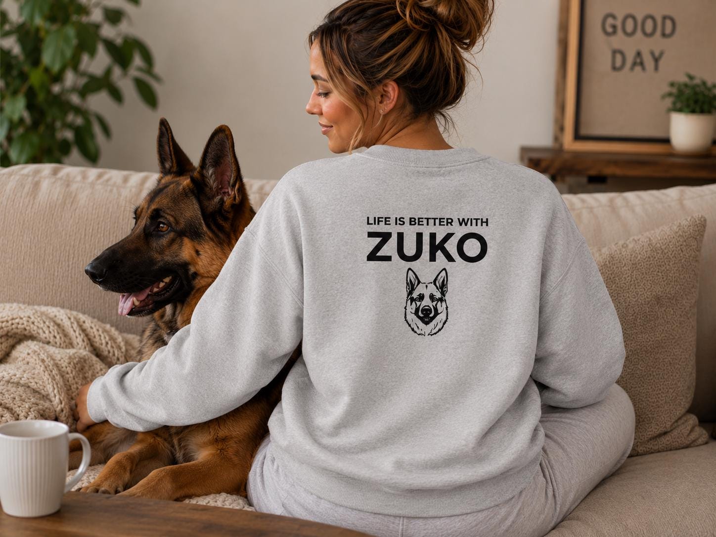 Dog Mum Gift | Personalised Dog Mum Crewneck Sweatshirt | Custom Dog Breed Name Gift